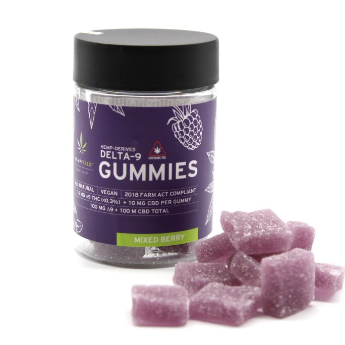 Vegan, Natural, Hemp-derived D9 THC Gummies | Hempfield Botanicals | Mixed Berry THC Gummies