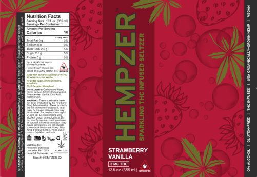 Hempzer THC Seltzer | Hempfield Botanicals | Hempfield Apothetique | Lancaster PA